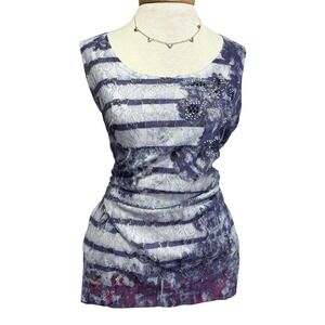 Brittany Black Y2K Top Womens Large  Romantic  Fairycore‎ Whimsical Floral USA